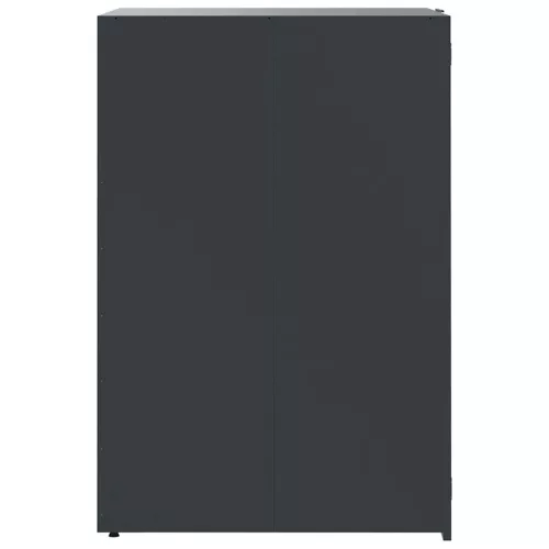 Antracit acél kerekes tároló 6 szemeteskukához 414x79x117 cm