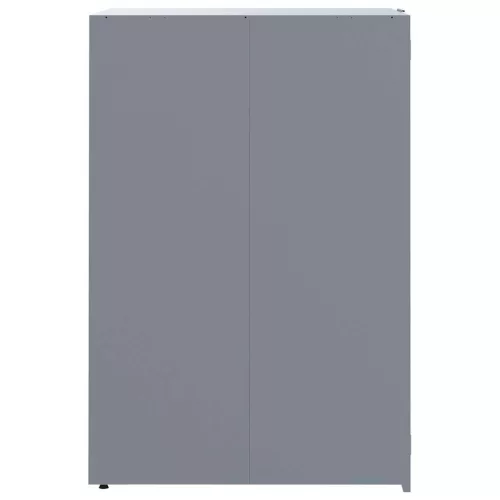 Szürke acél kerekes tároló 2 szemeteskukához 138 x 79 x 117 cm