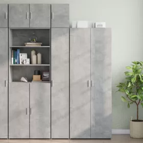   Betonszürke szerelt fa vékony tárolószekrény 30 x 42,5 x 225 cm