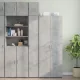Betonszürke szerelt fa vékony tárolószekrény 30 x 42,5 x 225 cm