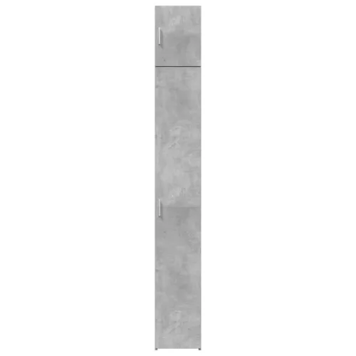 Betonszürke szerelt fa vékony tárolószekrény 30 x 42,5 x 225 cm