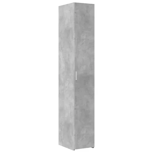Betonszürke szerelt fa vékony tárolószekrény 30 x 42,5 x 225 cm