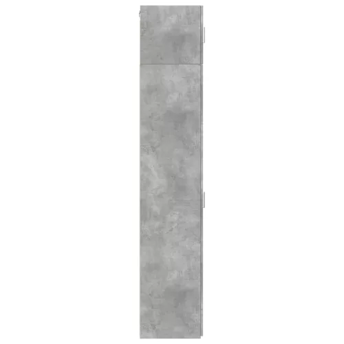 Betonszürke szerelt fa vékony tárolószekrény 30 x 42,5 x 225 cm