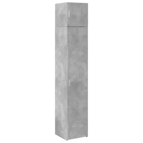 Betonszürke szerelt fa vékony tárolószekrény 40 x 42,5 x 225 cm