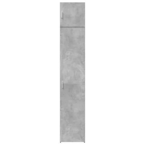 Betonszürke szerelt fa vékony tárolószekrény 40 x 42,5 x 225 cm