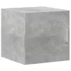 Betonszürke szerelt fa vékony tárolószekrény 40 x 42,5 x 225 cm