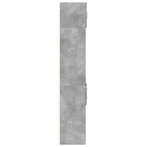 Betonszürke szerelt fa vékony tárolószekrény 40 x 42,5 x 225 cm