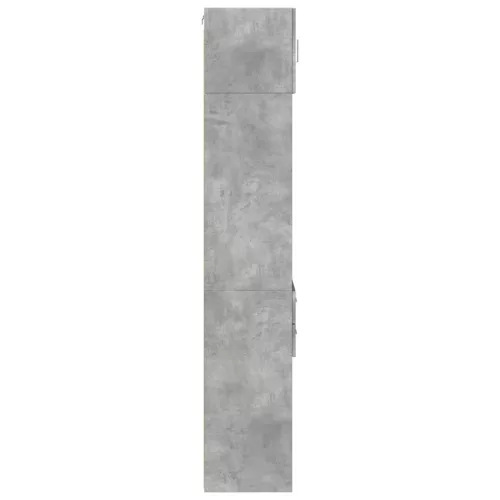 Betonszürke szerelt fa vékony tárolószekrény 45 x 42,5 x 225 cm