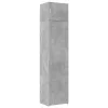 Betonszürke szerelt fa vékony tárolószekrény 50 x 42,5 x 225 cm