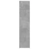 Betonszürke szerelt fa vékony tárolószekrény 50 x 42,5 x 225 cm