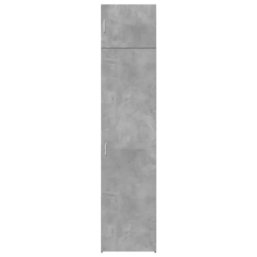 Betonszürke szerelt fa vékony tárolószekrény 50 x 42,5 x 225 cm