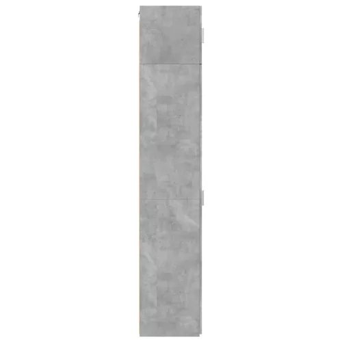Betonszürke szerelt fa vékony tárolószekrény 50 x 42,5 x 225 cm
