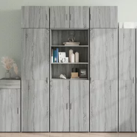   Szürke sonoma színű szerelt fa tárolószekrény 70x42,5x225 cm