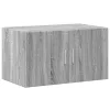 Szürke sonoma színű szerelt fa tárolószekrény 70x42,5x225 cm