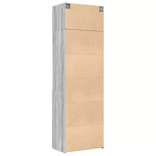 Szürke sonoma színű szerelt fa tárolószekrény 70x42,5x225 cm