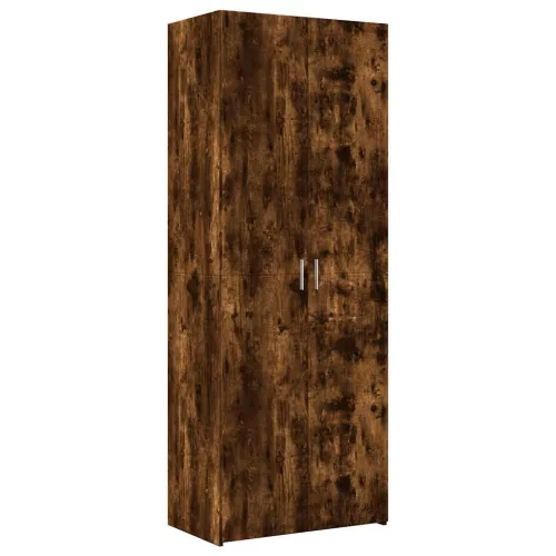 Füstös tölgy színű szerelt fa tárolószekrény 70 x 42,5 x 225 cm