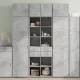 Betonszürke szerelt fa tárolószekrény 70 x 42,5 x 225 cm