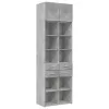 Betonszürke szerelt fa tárolószekrény 70 x 42,5 x 225 cm