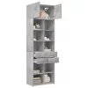 Betonszürke szerelt fa tárolószekrény 70 x 42,5 x 225 cm