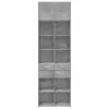 Betonszürke szerelt fa tárolószekrény 70 x 42,5 x 225 cm