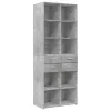Betonszürke szerelt fa tárolószekrény 70 x 42,5 x 225 cm