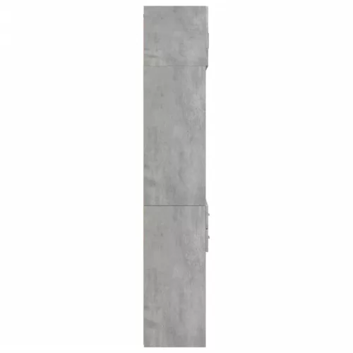 Betonszürke szerelt fa tárolószekrény 70 x 42,5 x 225 cm