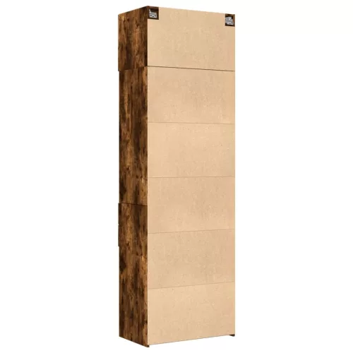 Füstös tölgy színű szerelt fa tárolószekrény 70 x 42,5 x 225 cm