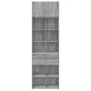 Szürke sonoma színű szerelt fa tárolószekrény 70x42,5x225 cm