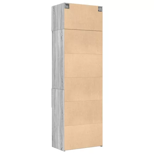 Szürke sonoma színű szerelt fa tárolószekrény 70x42,5x225 cm