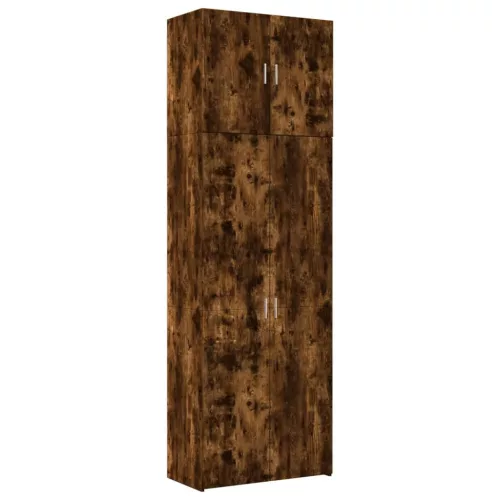 Füstös tölgy színű szerelt fa magasszekrény 80 x 42,5 x 249 cm