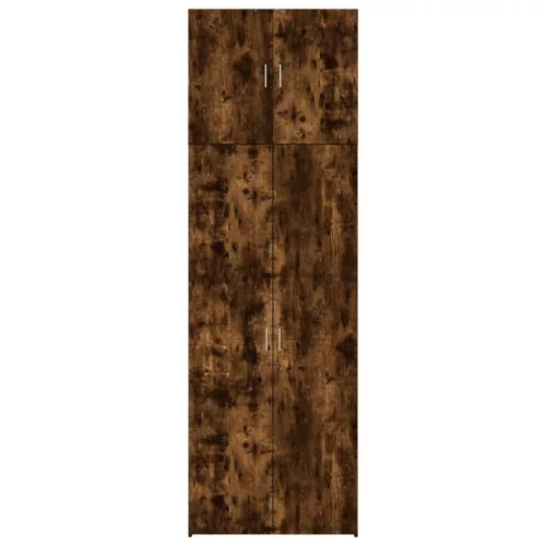Füstös tölgy színű szerelt fa magasszekrény 80 x 42,5 x 249 cm