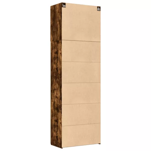 Füstös tölgy színű szerelt fa magasszekrény 80 x 42,5 x 249 cm
