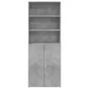Betonszürke szerelt fa magasszekrény 70 x 42,5 x 185 cm