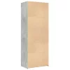 Betonszürke szerelt fa magasszekrény 70 x 42,5 x 185 cm