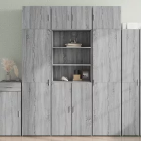   Szürke sonoma színű szerelt fa magasszekrény 70 x 42,5 x 185 cm