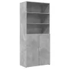 Betonszürke szerelt fa magasszekrény 80 x 42,5 x 185 cm