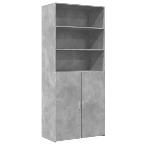 Betonszürke szerelt fa magasszekrény 80 x 42,5 x 185 cm