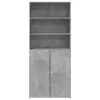 Betonszürke szerelt fa magasszekrény 80 x 42,5 x 185 cm