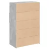 Betonszürke szerelt fa magasszekrény 80 x 42,5 x 124 cm