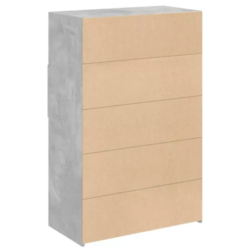Betonszürke szerelt fa magasszekrény 80 x 42,5 x 124 cm