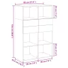 Betonszürke szerelt fa magasszekrény 80 x 42,5 x 124 cm