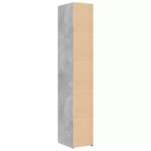 Betonszürke szerelt fa magasszekrény 30 x 42,5 x 185 cm