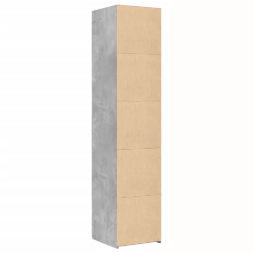 Betonszürke szerelt fa magasszekrény 40x42,5x185 cm