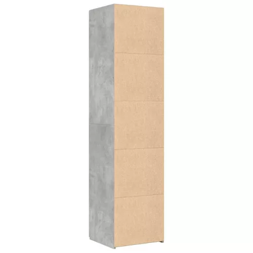 Betonszürke szerelt fa magasszekrény 45 x 42,5 x 185 cm