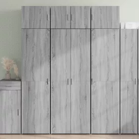   Szürke sonoma színű szerelt fa magasszekrény 70 x 42,5 x 185 cm