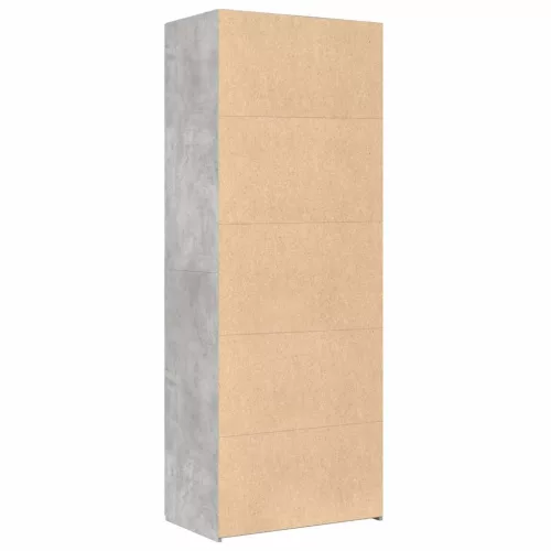 Betonszürke szerelt fa magasszekrény 70 x 42,5 x 185 cm