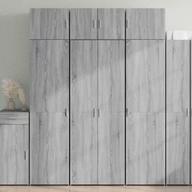   Szürke sonoma színű szerelt fa magasszekrény 70 x 42,5 x 185 cm