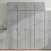 Betonszürke szerelt fa magasszekrény 80 x 42,5 x 185 cm