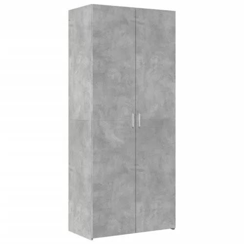 Betonszürke szerelt fa magasszekrény 80 x 42,5 x 185 cm