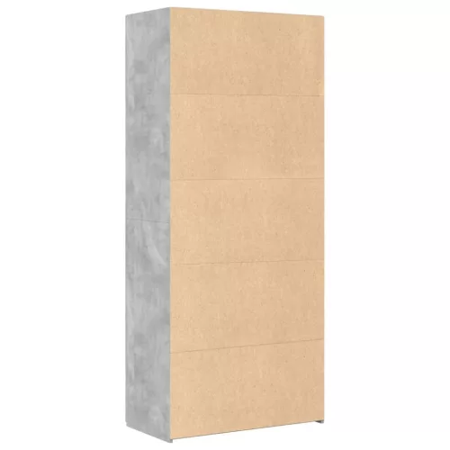 Betonszürke szerelt fa magasszekrény 80 x 42,5 x 185 cm